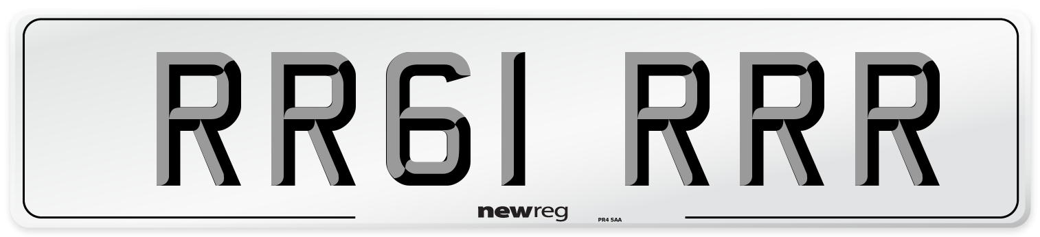 RR61 RRR Number Plate from New Reg